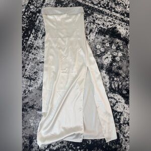 Forever 21 Satin Slit Diamond Midi Dress S